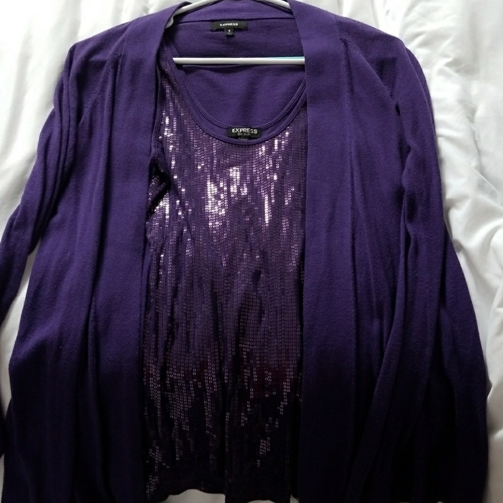 Express cardigan and sparkle tank