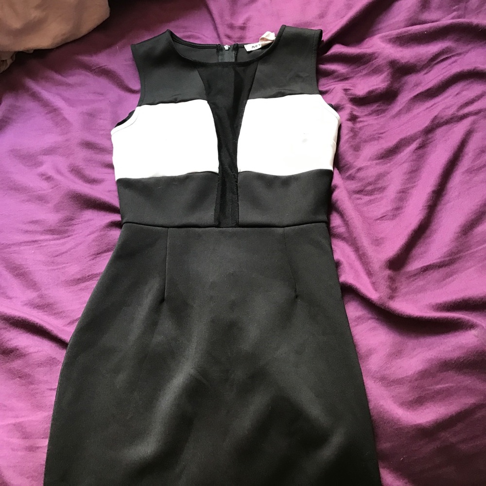 Black and white tight dress