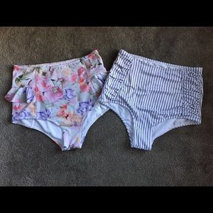 2 Kortni Jeane High Waisted Swim bottoms