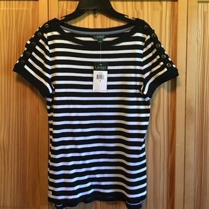 New with tag Ralph Lauren stripe T shirt