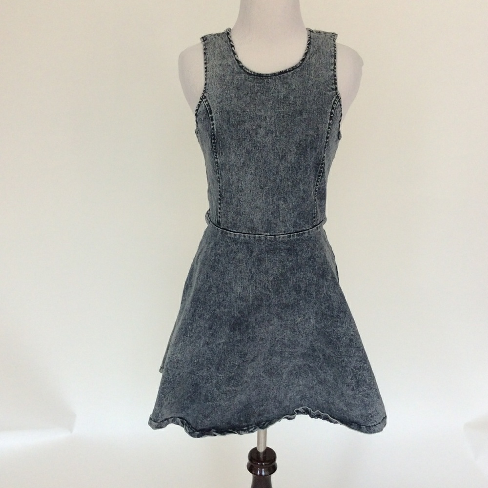Vintage 90's acid wash denim style skater dress