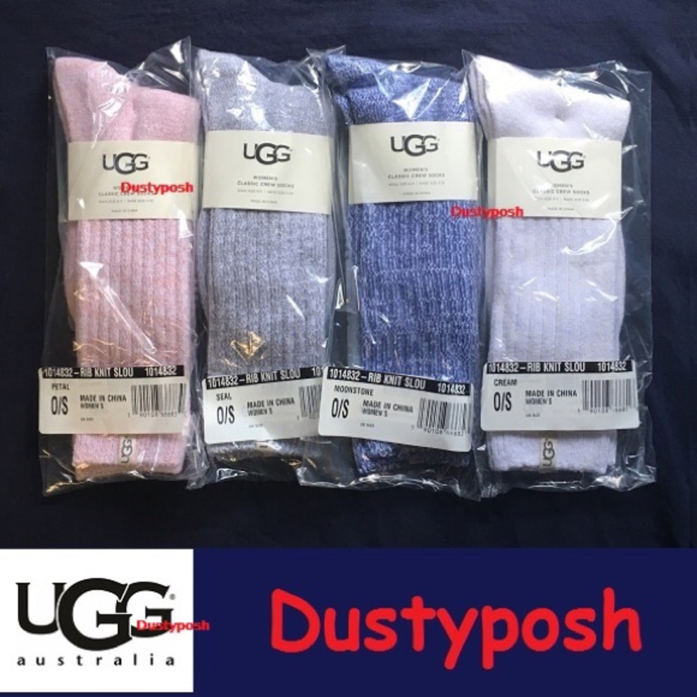 UGG Slouch Crew Socks Boot Blue Pink Grey Brown Green Soft Bed Valentines Gift - Picture 1 of 11