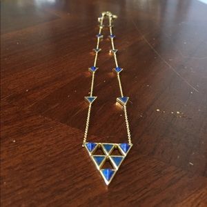 House of Harlow blue and gold triangle necklace