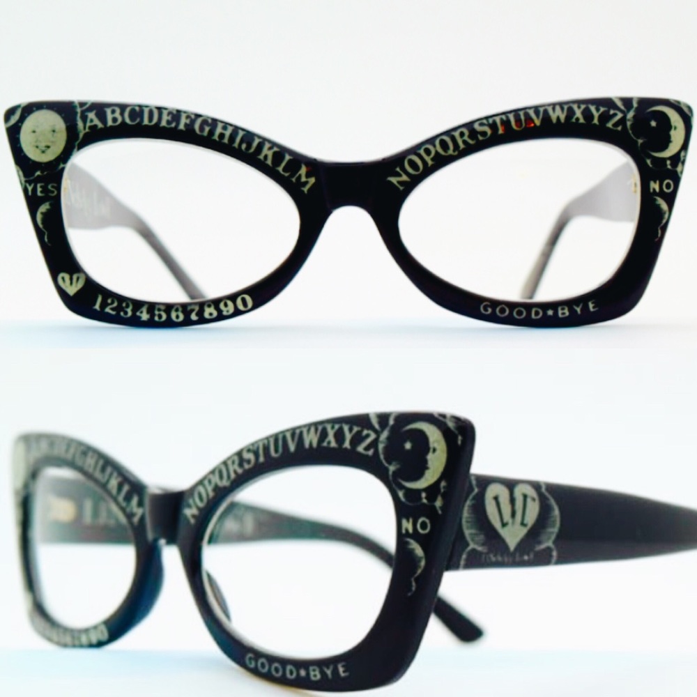 Clear ouija board glow in the dark goth sunnies