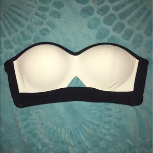 Victoria Secret strapless teal & black bikini top