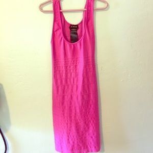 Bebe brand hot pink tank cut out mini dress