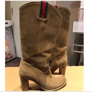Gucci Suede Cowboy Boots