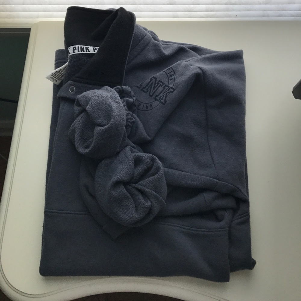 Pink (Gray) Button up Sweater