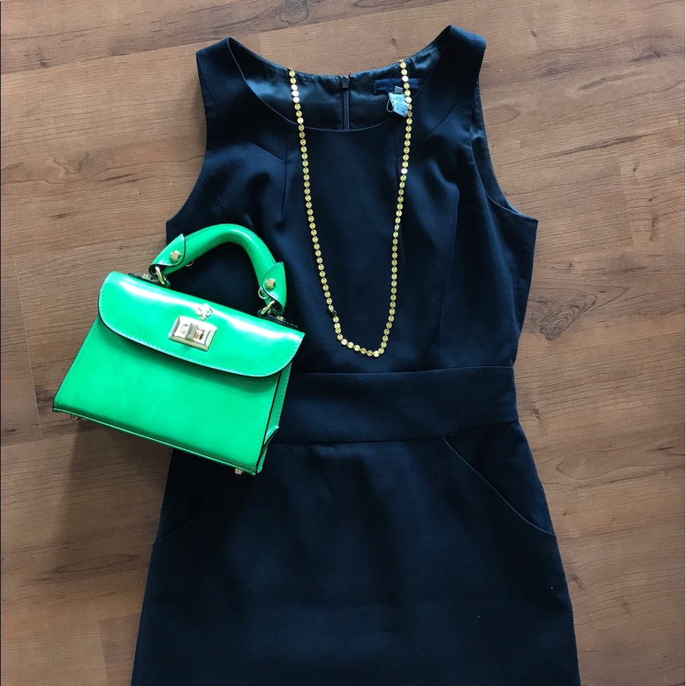 J Crew Emmaleigh dress in navy cotton