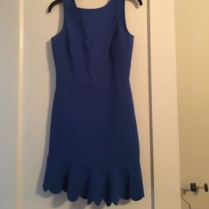 J. Crew scalloped edge blue dress