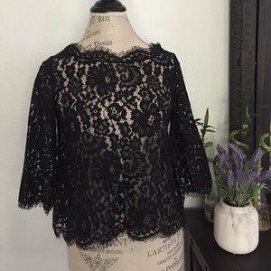 Joie black lace top