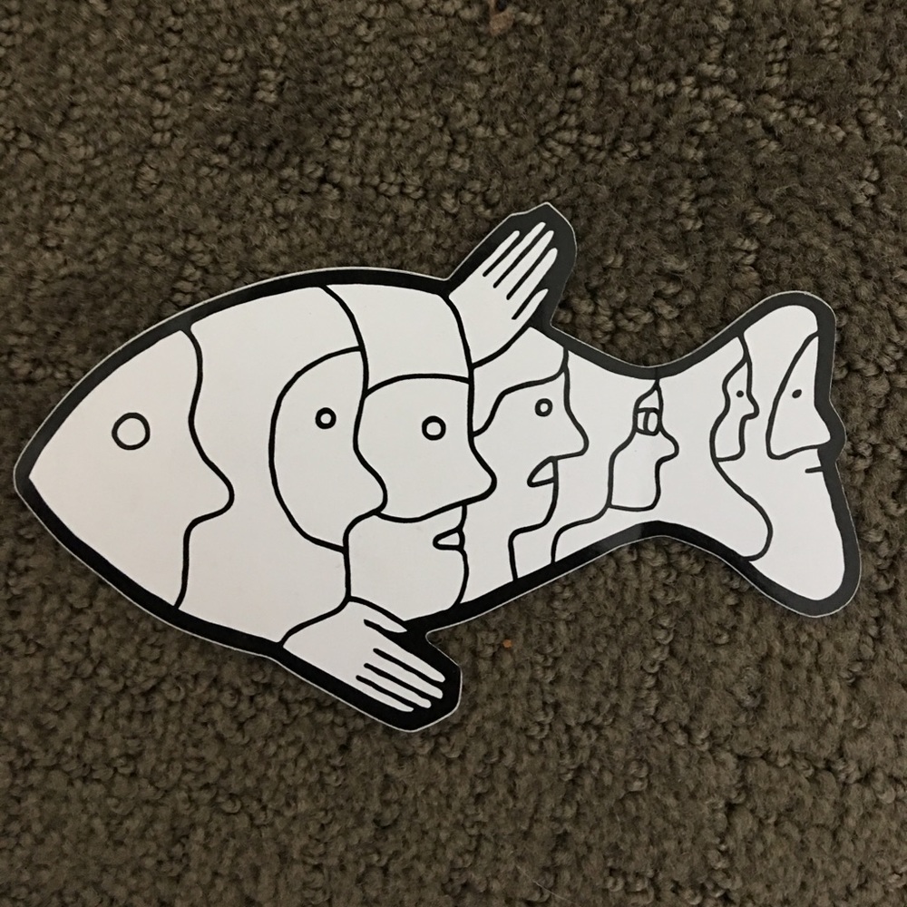 Patagonia fish people sticker