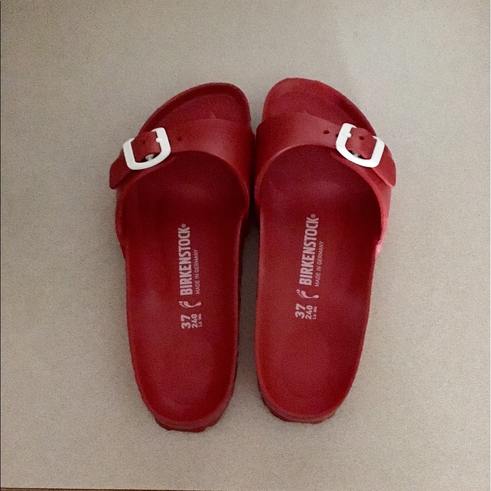 Red Women's Birkenstock Slide, Size 37
