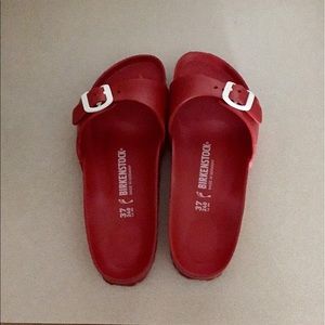 Red Women's Birkenstock Slide, Size 37