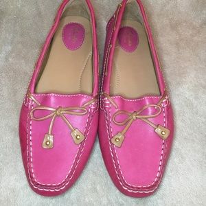 Pink Leather Clark riding shoes