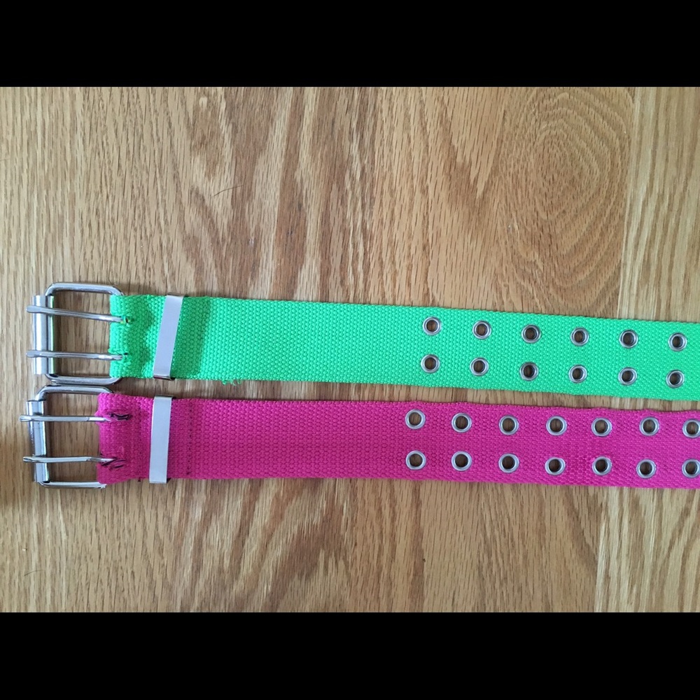 Hot Pink and Neon Green Hot Topic Belts