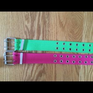 Hot Pink and Neon Green Hot Topic Belts