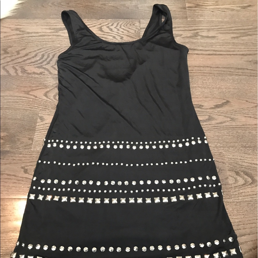 black and silver beaded dress