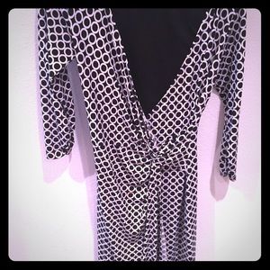 Laundry black and white wrap dress