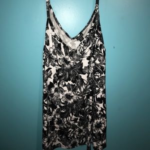 Black and white floral tank top