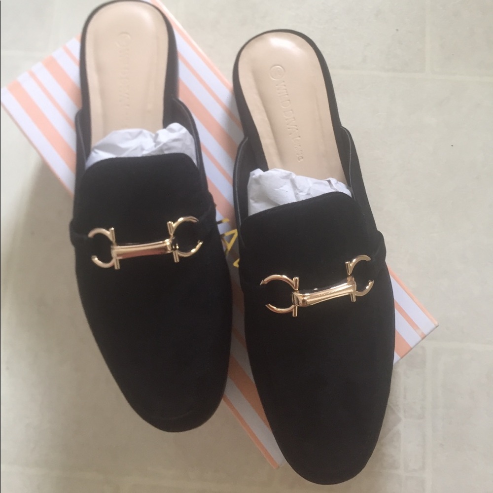 Black mule loafers