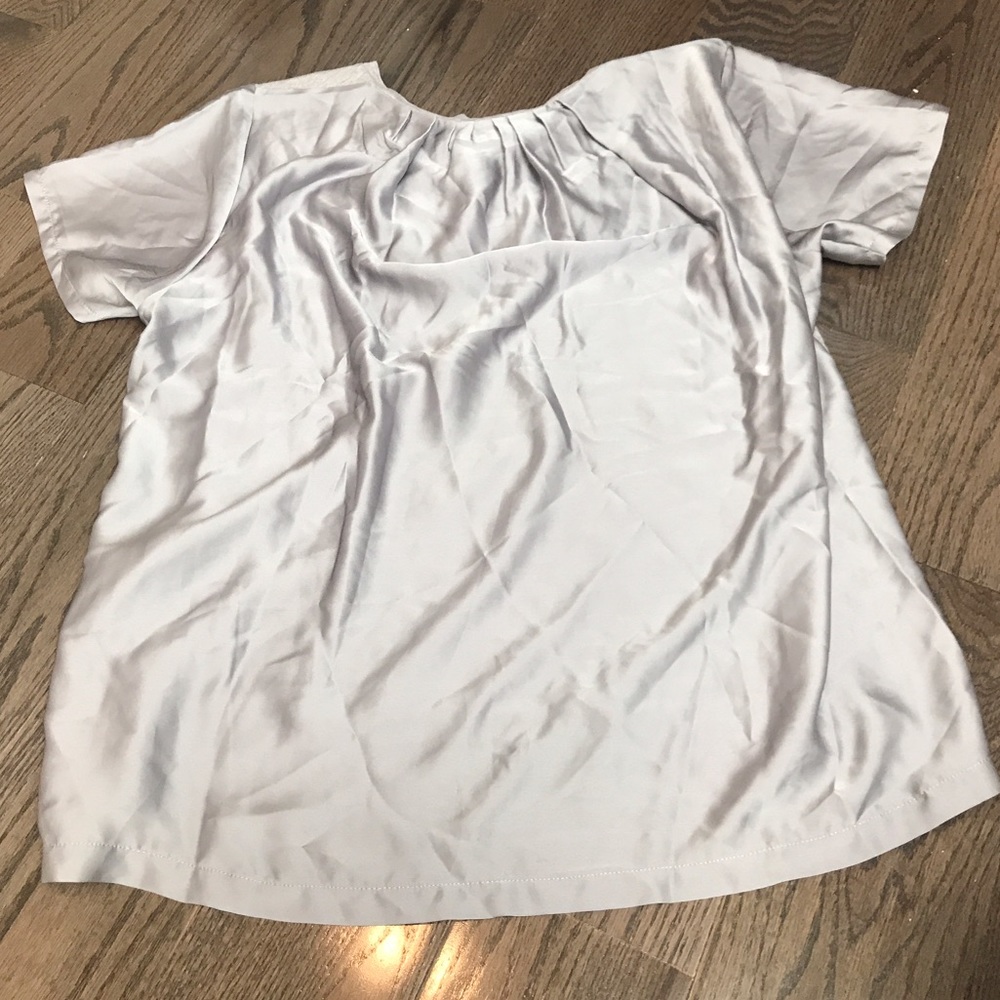 cotton front silk back t shirt Gray