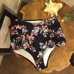 Kortni Jeane black floral swim bottoms