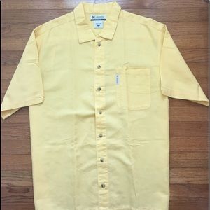 Columbia Yellow Button Down Short Sleeve