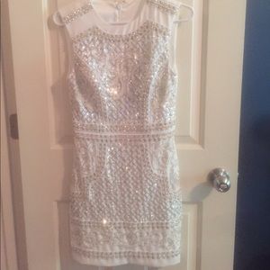 Bebe White Sequin Dress