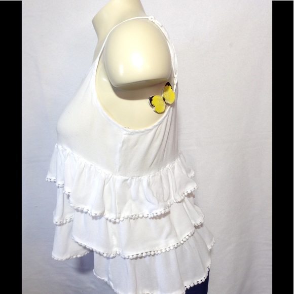 HAVE White Ruffled Tank - Picture 2 of 8