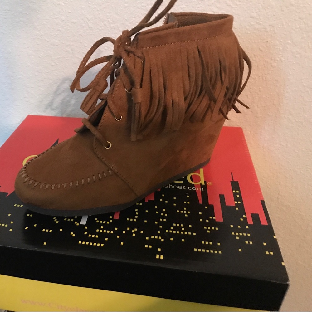 Fringe booties