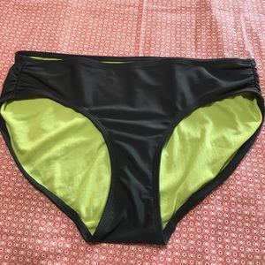 Athleta dark grey/lime  bikini bottoms