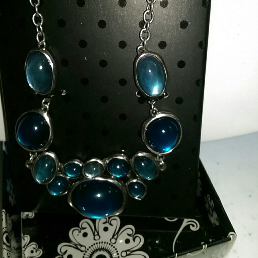 Grace Adele Lyra Cluster necklace Teal