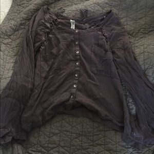 Free people tie button down shirt