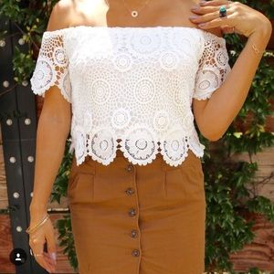 Tobi Tops - Lace off shoulder Tobi Tops - Lace off shoulder