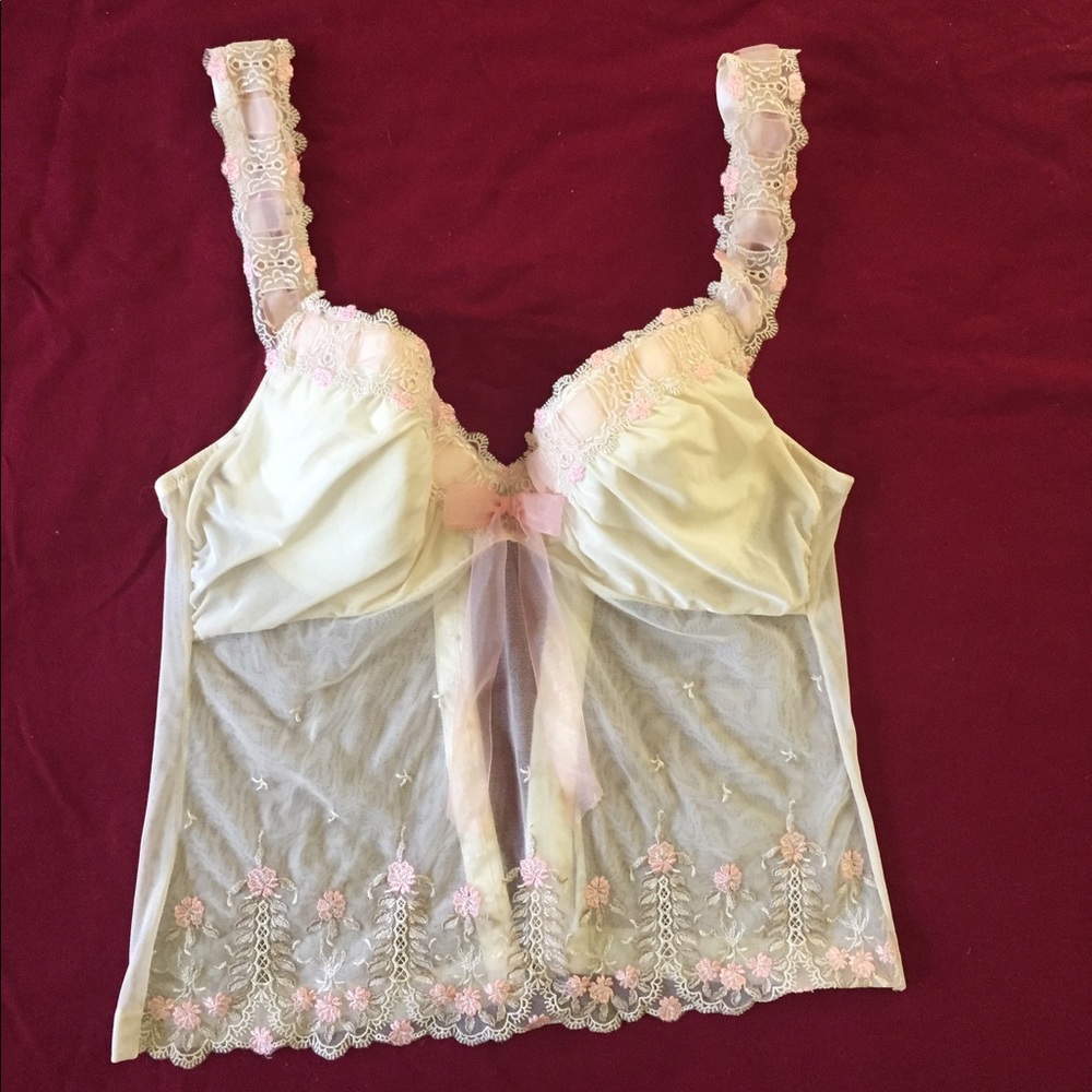 Mesh/ embroidered lingerie set, NWOT