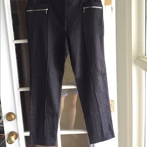 Black, textured pants