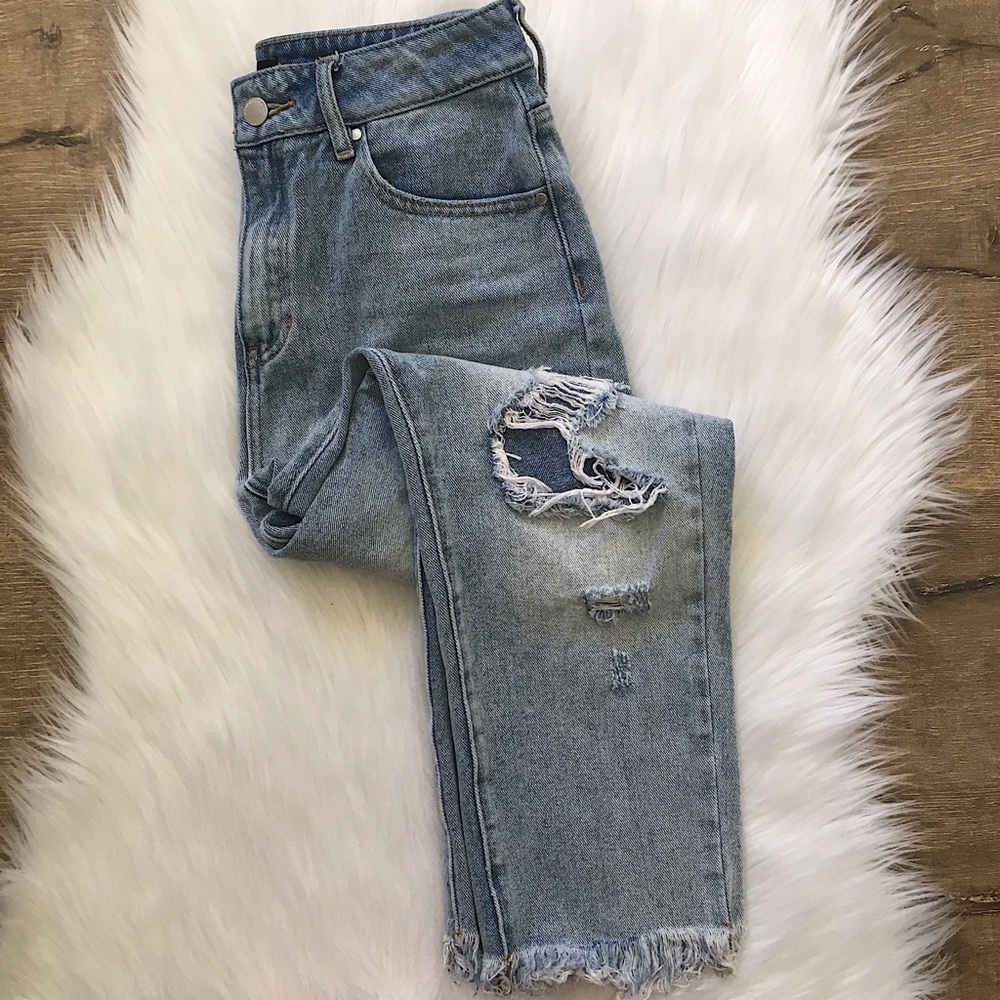 Kendall and Kylie Distressed Mom Jeans