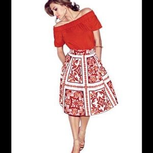 Eva Mendes Maddie Skirt in Aztec Orange