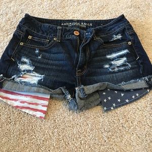 American flag pocket shorts