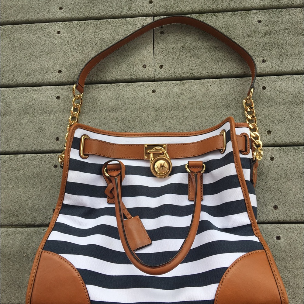 Michael Kors Hamilton Canvas-Leather Purse