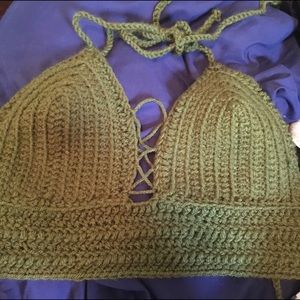 ❗️2for$15 Dark Green Crocheted Bralette
