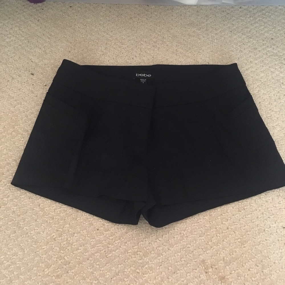 Bebe black linen shorts
