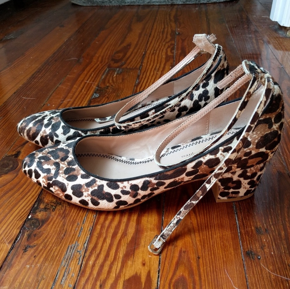 Anthro pilcro pony hair block heel