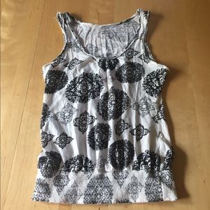 Prana tank top - black and white medallion