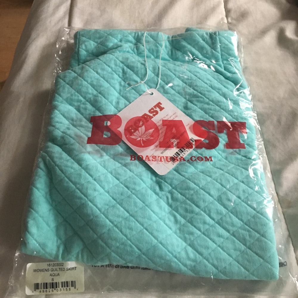 QUILTED SKIRT - AQUA