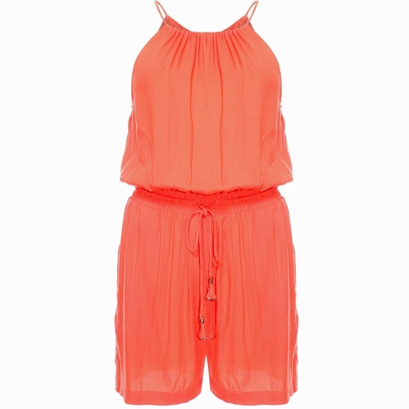 ⭐️☀️HP☀️Sea Folly Jumpsuit: Orange, EUC - Picture 2 of 5