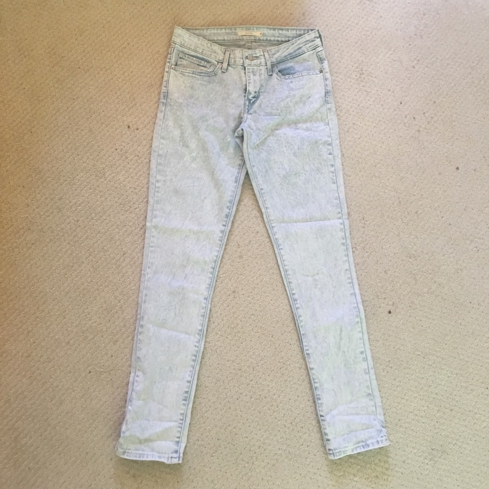 Levi's acid wash light blue skinny jeans