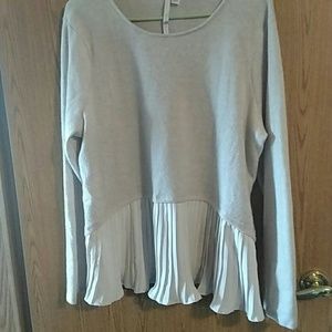 Ruffle trim tan LC Lauren Conrad sweater