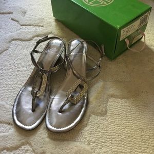 Lilly Pulitzer platinum wedges size 8